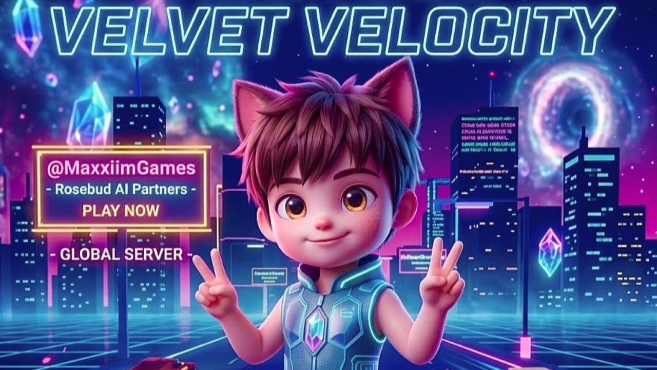 Mini Max Velvet Velocity — an endless synthwave racer made with Rosebud