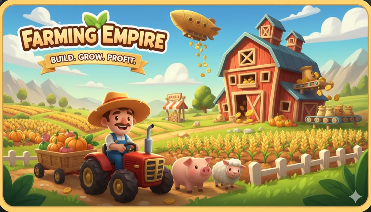 Farming Empire — an idle tycoon game made with Rosebud